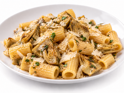 Rigatoni mit eingelegten Artischocken und Parmigiano (Premium)