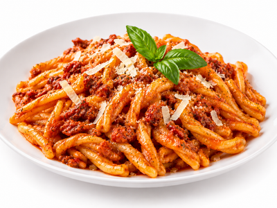 Caserecce Long al Pesto Rosso - Caserecce Long mit Pesto Rosso