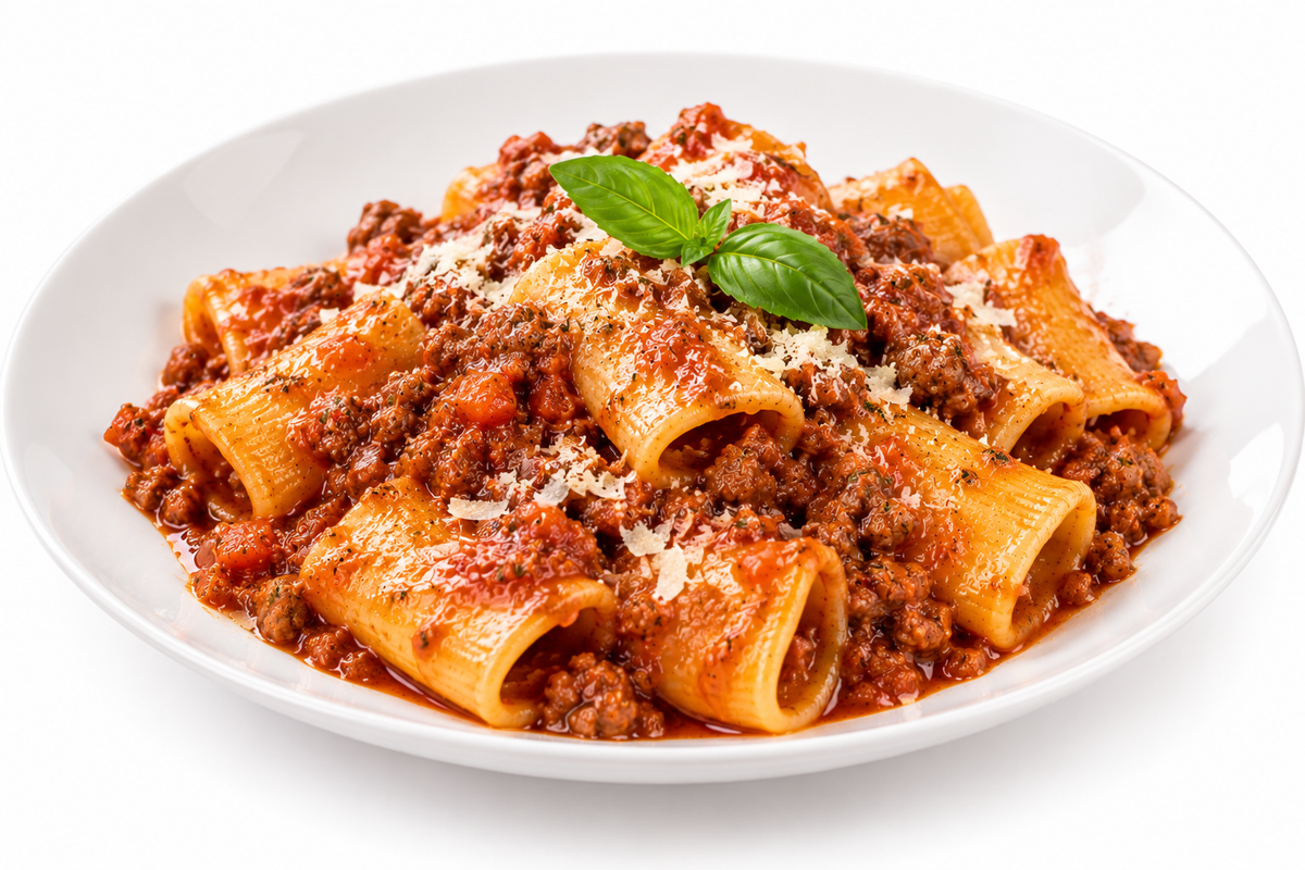Paccheri al Ragù di Chianina - Paccheri mit Chianina-Ragù