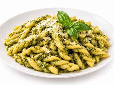 Fusilli al Ferretto al Pesto Genovese di Ascheri - Fusilli al Ferretto mit Genovese-Pesto von Ascheri