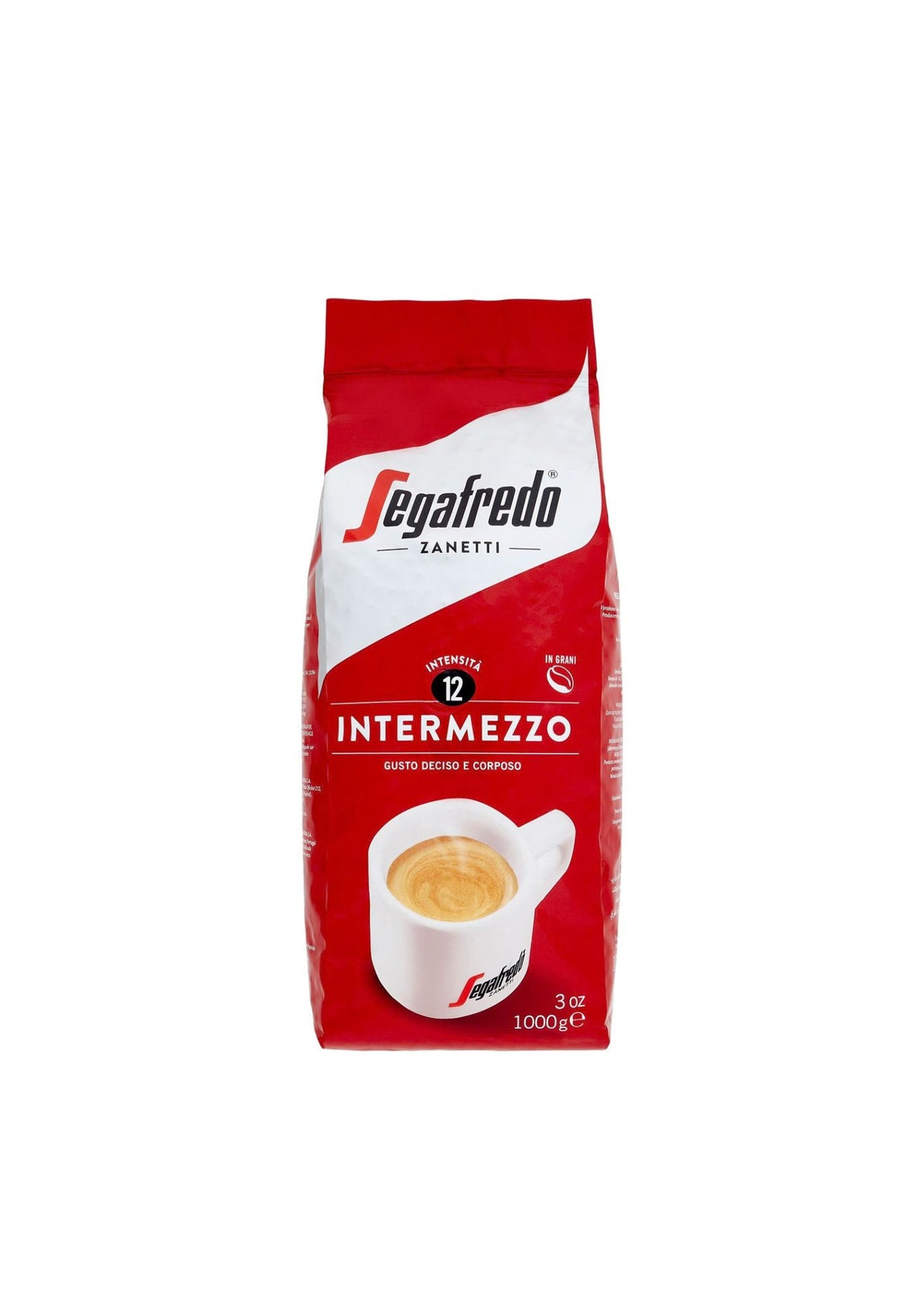 Segafredo Zanetti Intermezzo Ganze Bohnen (1kg Packung) – kräftiger italienischer Espresso für Kaffeevollautomaten & Siebträger