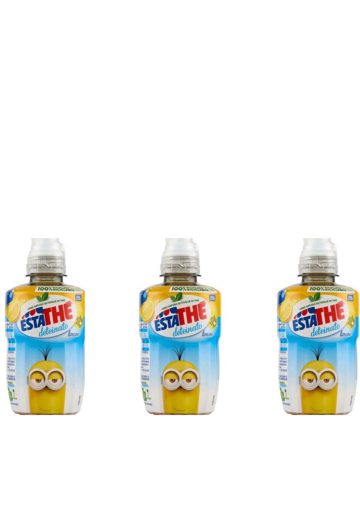 Estathé Deteinato al Limone PET Flaschen (3er-Pack / 3 x 250ml) mit Sportverschluss – entkoffeiniert – italienisch Original von Ferrero