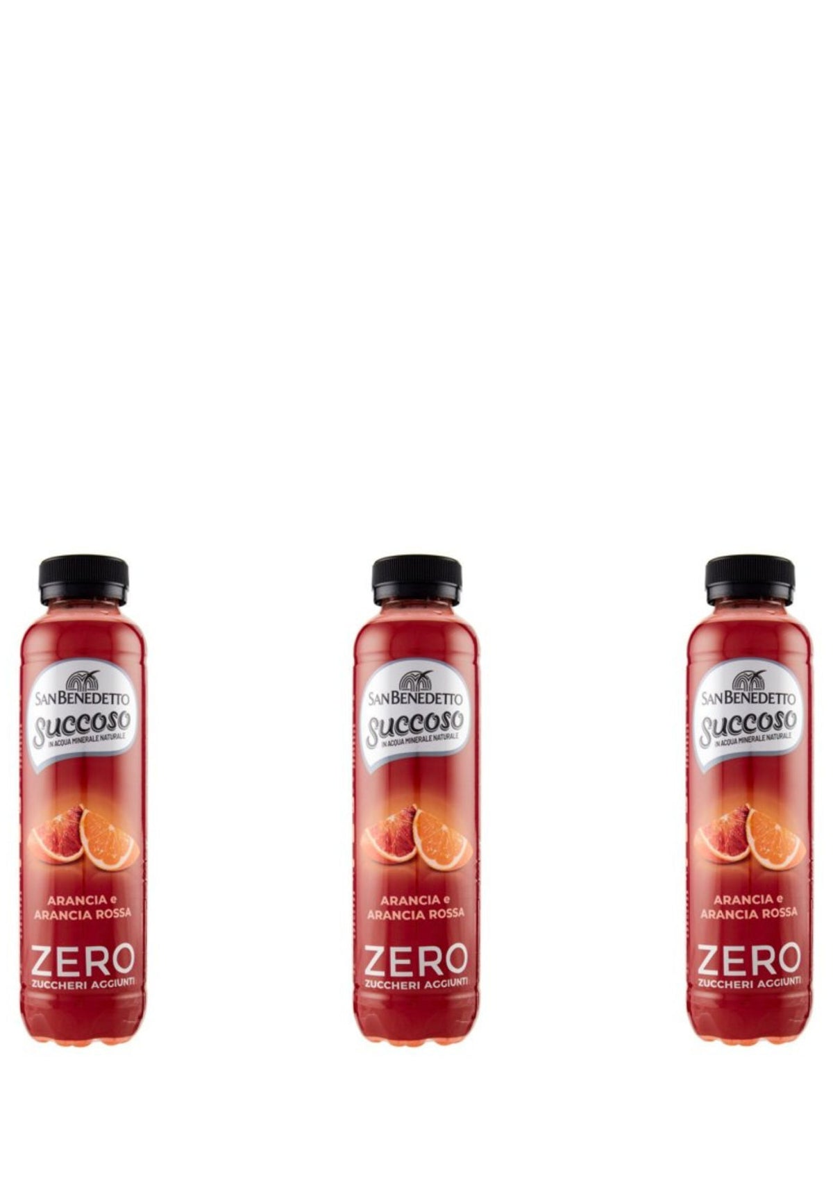 San Benedetto Succoso Zero Arancia Rossa PET Flaschen (3er-Pack / 3 x 400ml) ohne Zuckerzusatz – Blutorange – italienisch Original