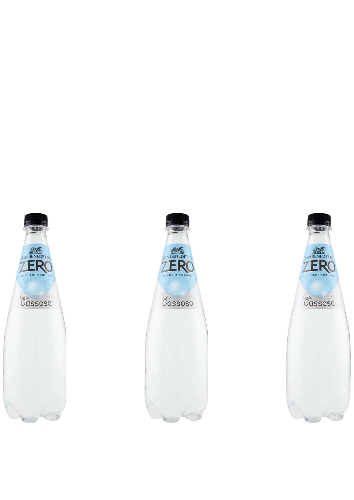 San Benedetto Zero Gassosa PET Flaschen (3er-Pack / 3 x 0,75L) ohne Zucker – italienische Zitronenlimonade Original