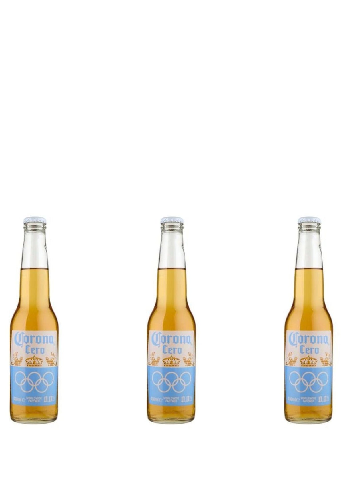 Corona Cero 0.0% Alkoholfreies Bier (3er-Pack / 3 x 0,33L) Glasflaschen – erfrischendes alkoholfreies Lager Original