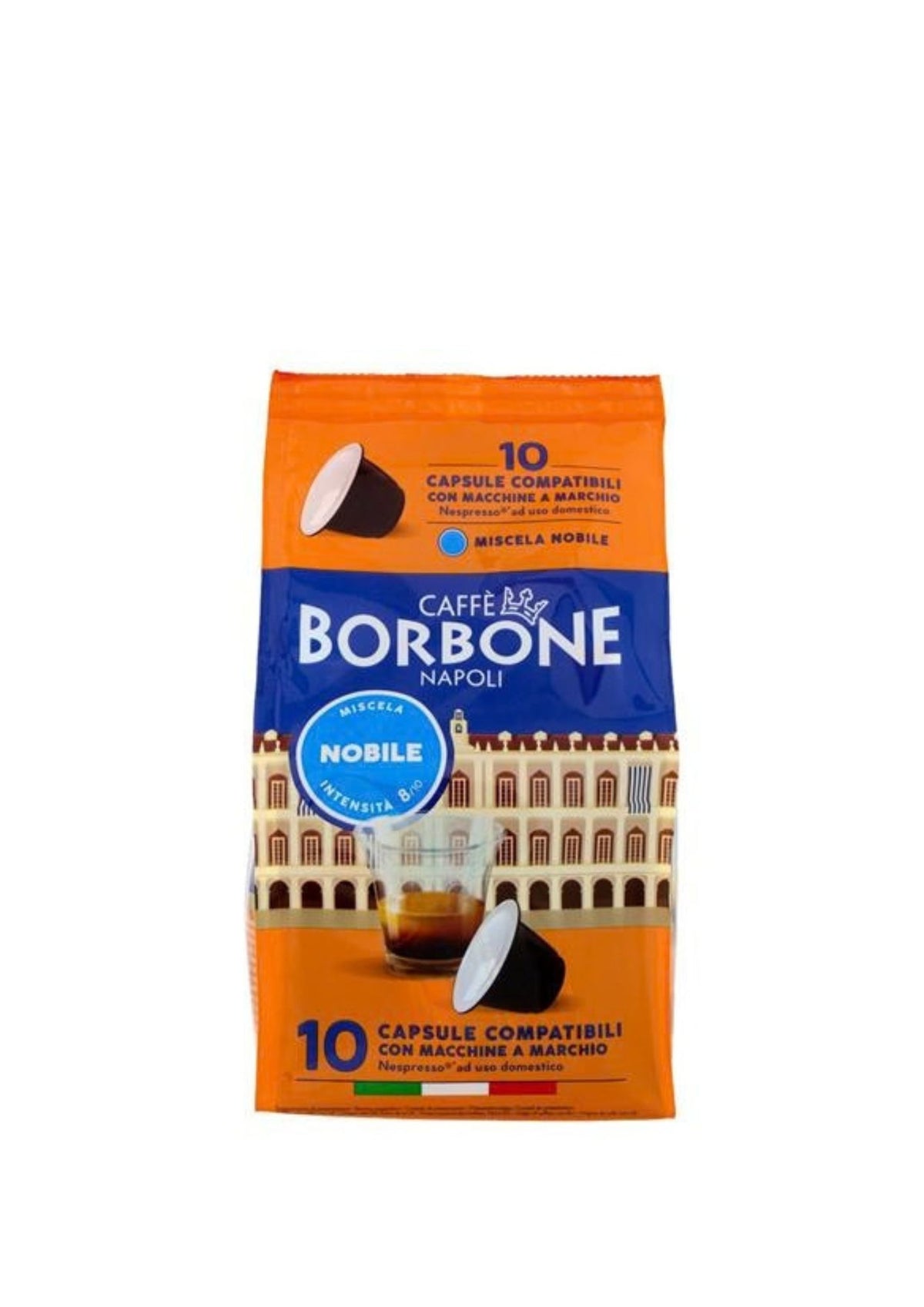 Caffè Borbone Miscela Nobile Nespresso®* kompatible Kapseln (10er-Pack / 10 x 5g) – italienischer Espresso