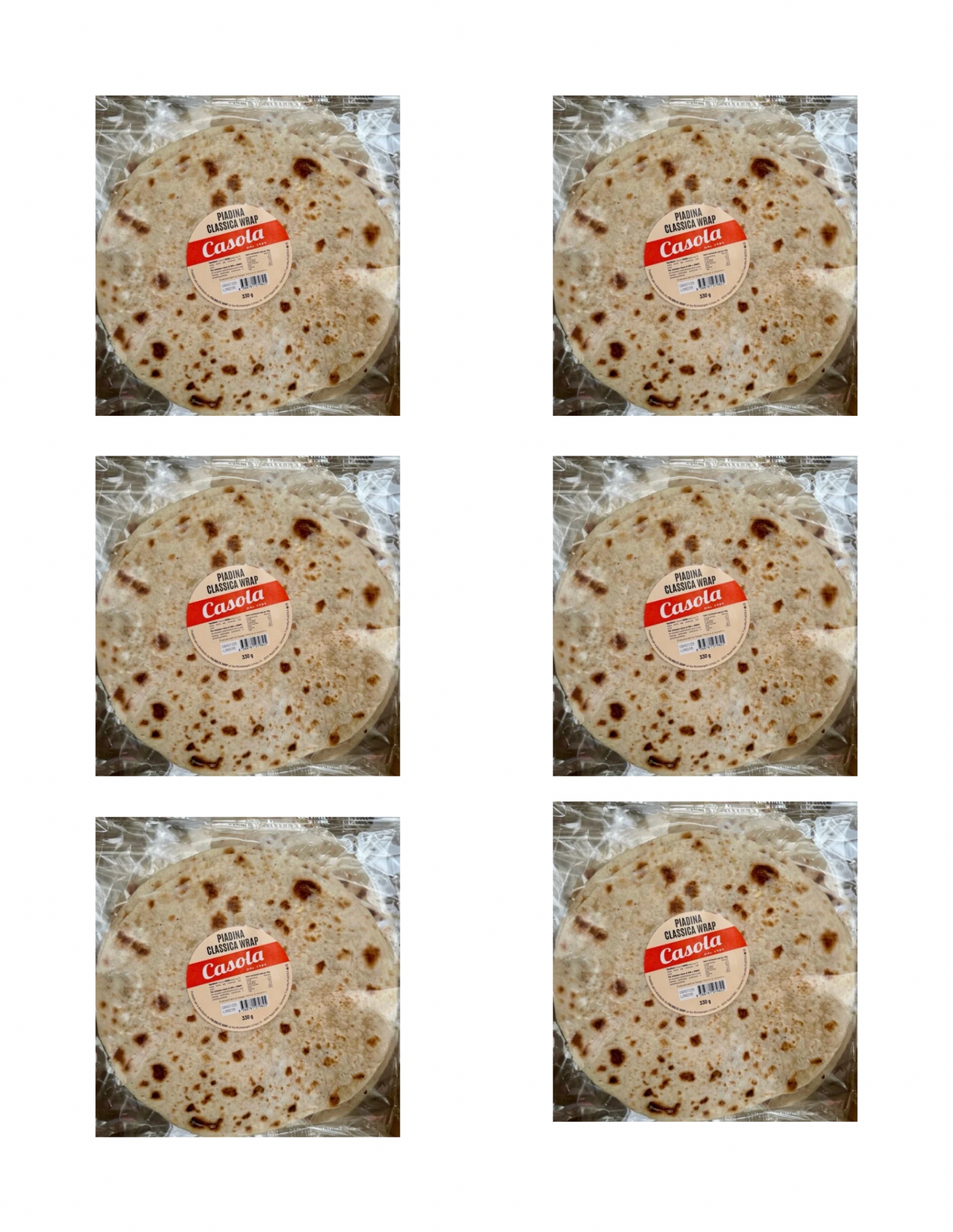 Casola Piadina Classica Wrap – italienisch Original – 6er-Pack – 6 × 330 g