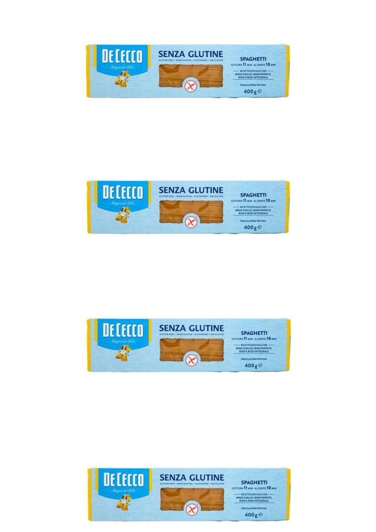 De Cecco Senza Glutine Spaghetti N° 12 (4er-Pack / 4 x 400g) – Glutenfreie Pasta aus Italien – italienisch Original