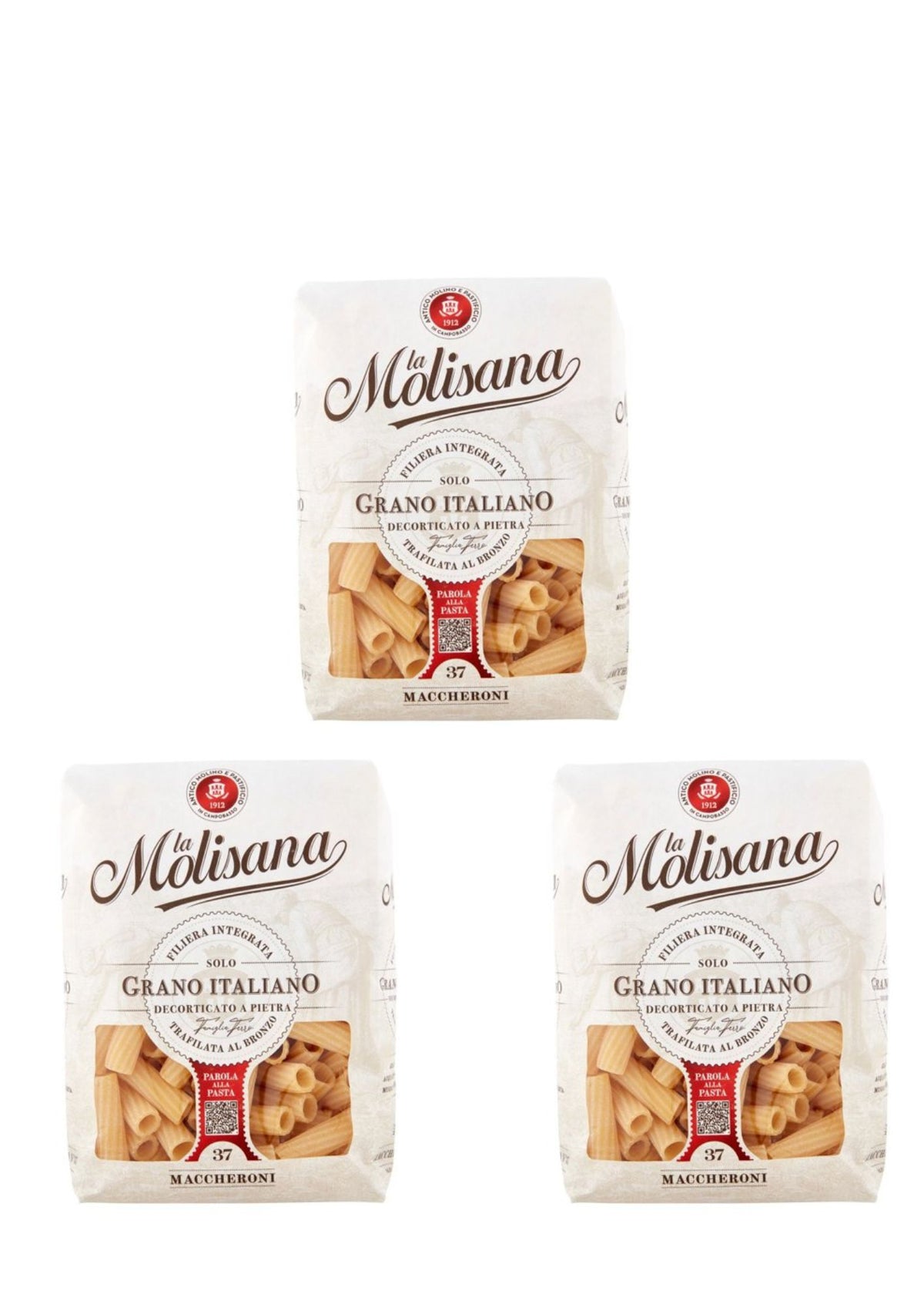 La Molisana Maccheroni N° 37 (3 x 500g) – Pasta aus Molise – italienisch Original