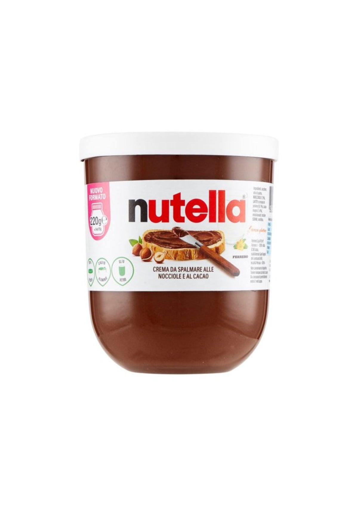 Nutella – Haselnuss-Kakao-Aufstrich – Italienisch Original – 1 × 220 g