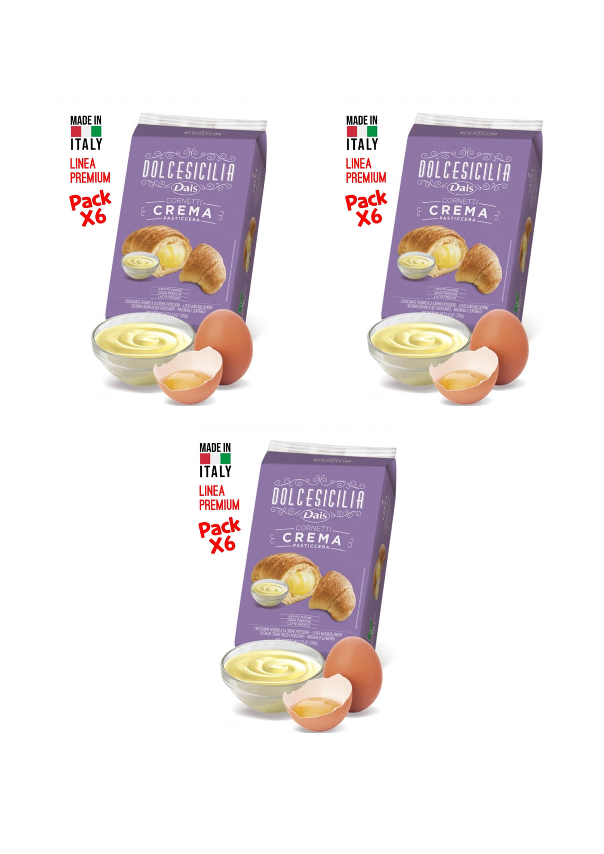 Dais Cornetti mit Vanillecreme – italienisch Original – 18er-Pack – 18 × 45 g