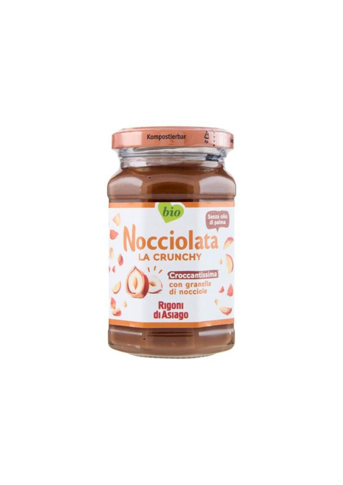 Rigoni di Asiago Nocciolata La Crunchy – Bio-Haselnuss-Kakao-Aufstrich mit gerösteten Haselnussstückchen – italienisch Original – 1 × 250 g