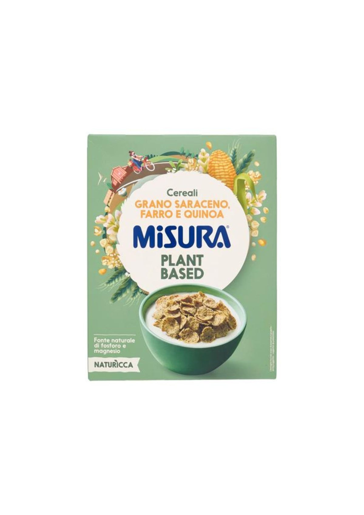 Misura Naturìcca – Knusprige Cerealien mit Vollkorn-Buchweizen, Dinkel und Quinoa – italienisch Original – 1 × 350 g