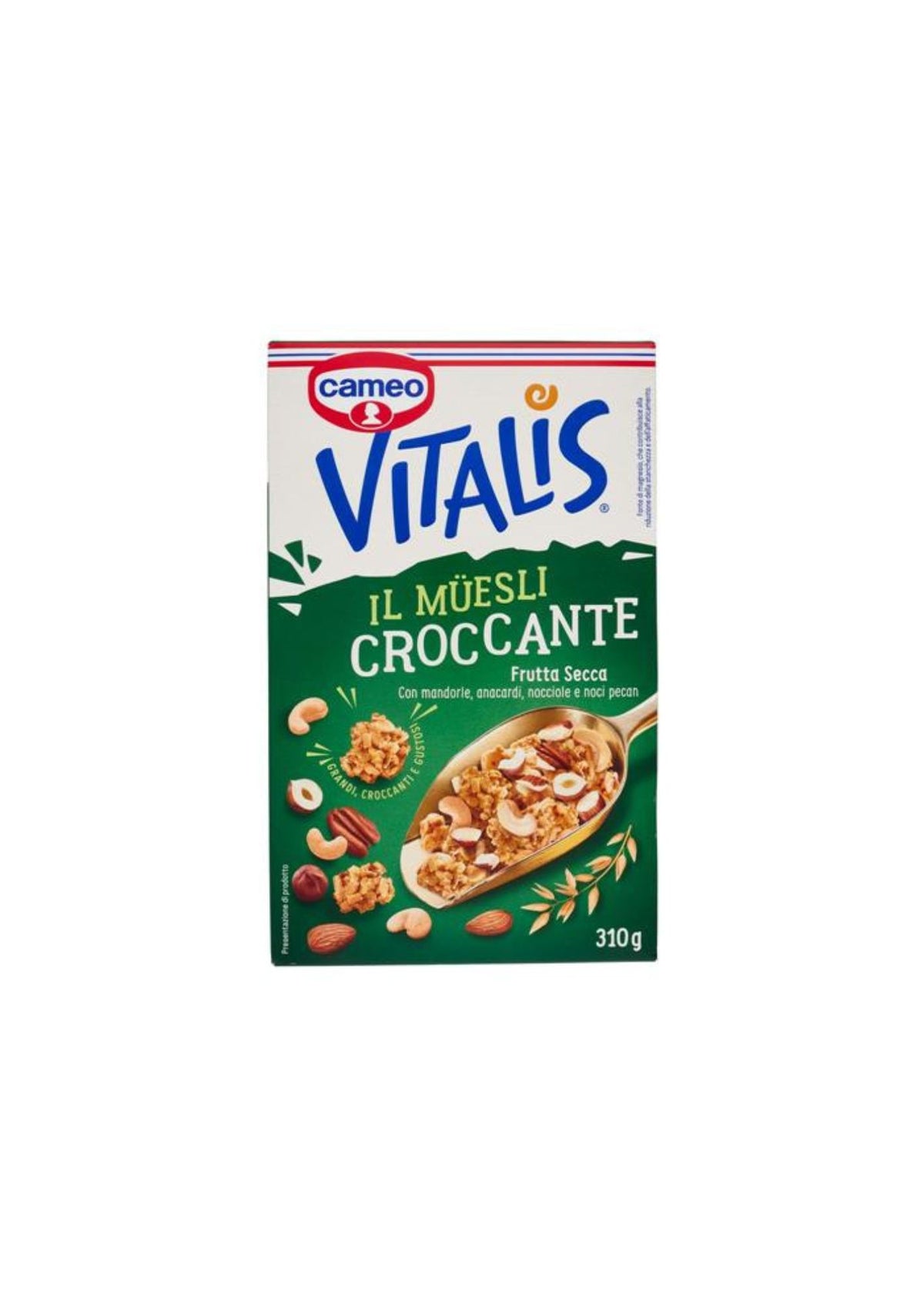 Cameo Vitalis – Knuspriges Müsli mit Mandeln, Cashews, Haselnüssen und Pekannüssen – italienisch Original – 1 × 310 g
