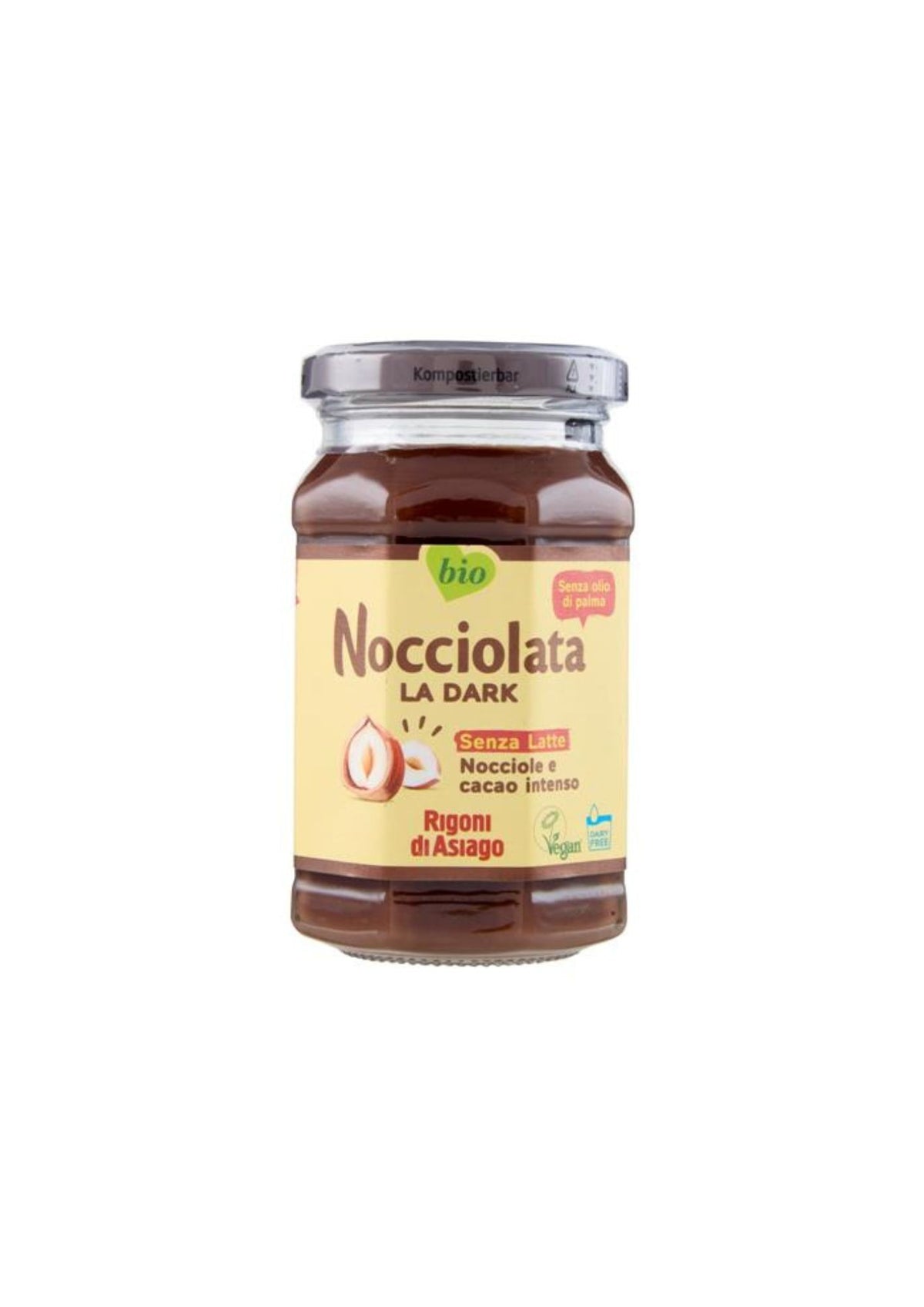 Rigoni di Asiago Nocciolata La Dark – Bio-Haselnuss-Kakao-Aufstrich ohne Milch – italienisch Original – 1 × 250 g