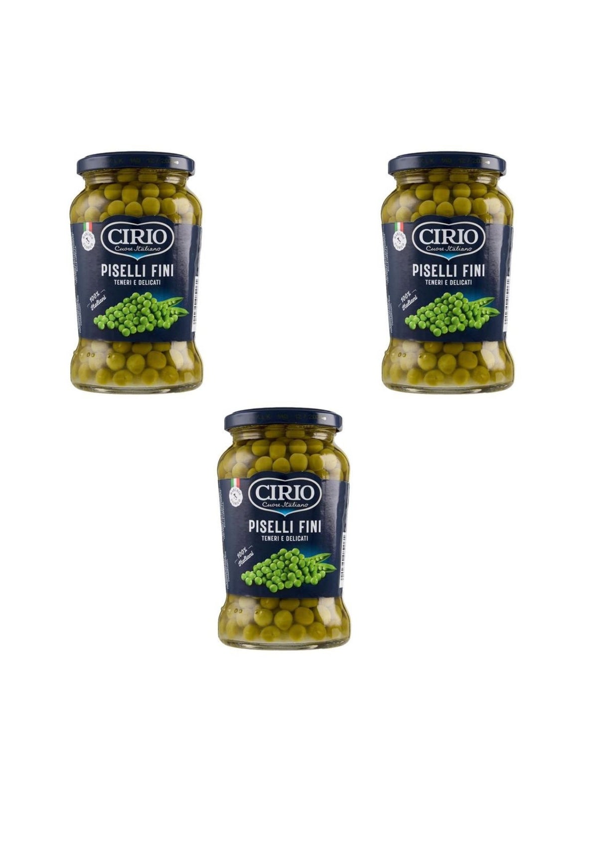 Cirio Feine Erbsen – italienisch Original – 3er-Pack – 3 × 360 g