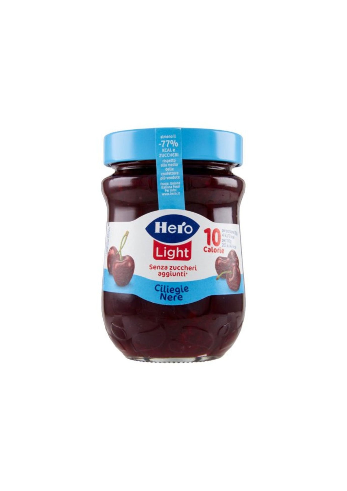 Hero Light – Leichte Schwarzkirschkonfitüre ohne Zuckerzusatz – 1 × 280 g