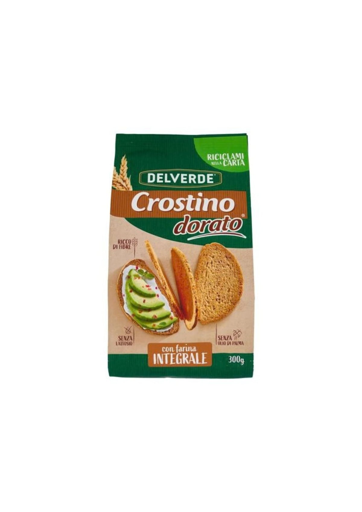 Delverde Crostino Dorato Vollkorn – knusprige Vollkorn-Crostini – italienisch Original – 300 g