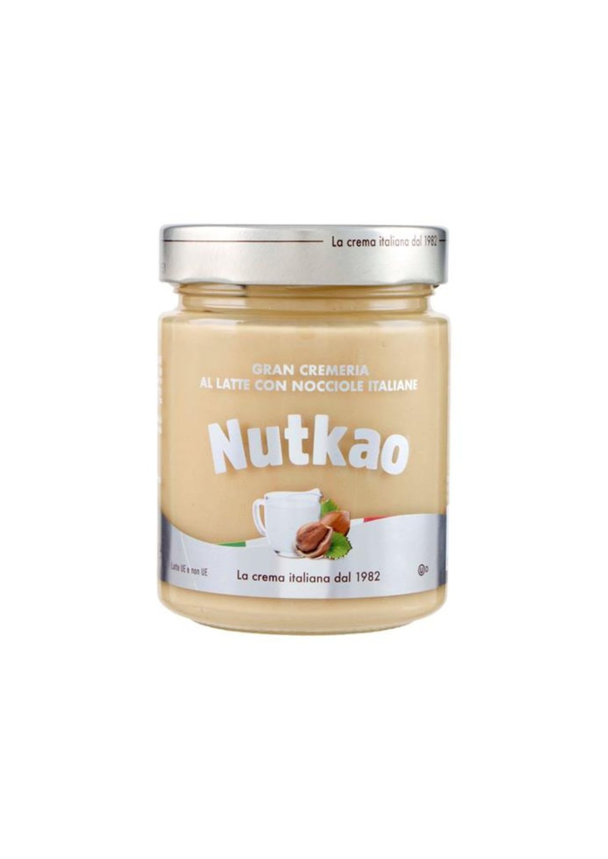 Nutkao Gran Cremeria – Cremiger Milch-Haselnuss-Aufstrich mit italienischen Haselnüssen – italienisch Original – 1 × 350 g