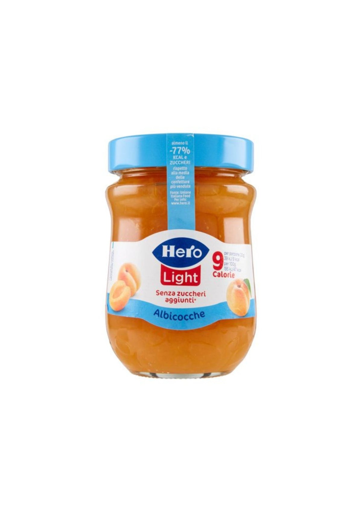 Hero Light – Leichte Aprikosenkonfitüre ohne Zuckerzusatz – 1 × 280 g