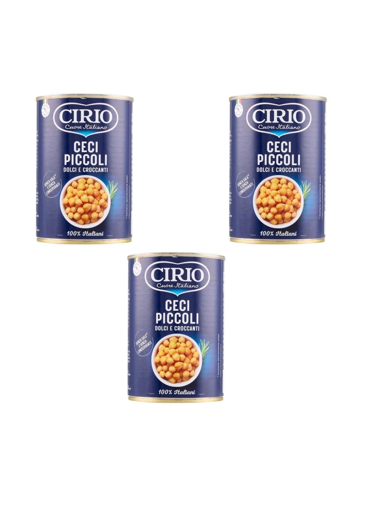 Cirio Kleine Kichererbsen – italienisch Original – 3er-Pack – 3 × 400 g