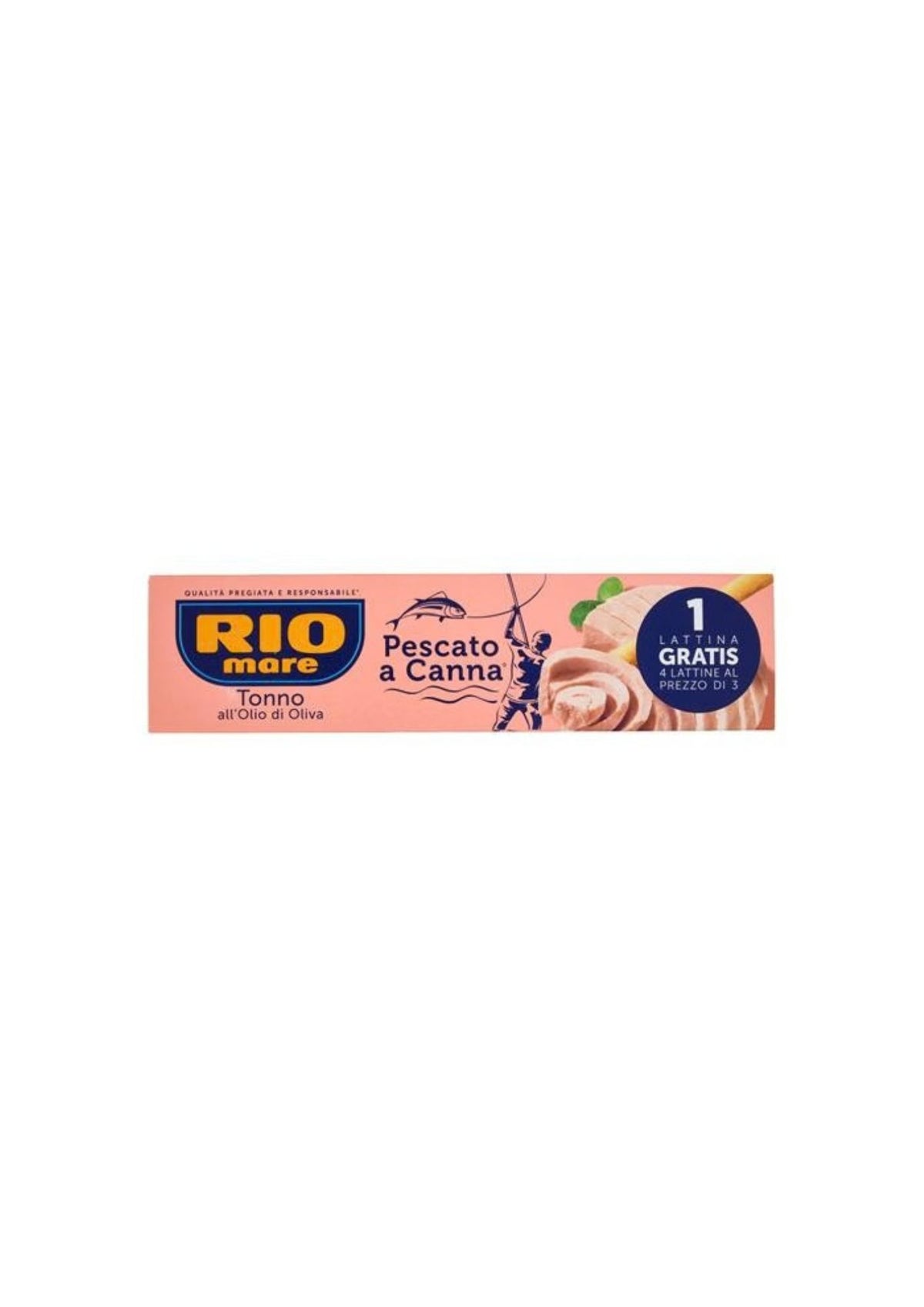 Rio Mare Thunfisch in Olivenöl – mit Angelrute gefangen – italienisch Original – 4er-Pack – 4 × 80 g (3 + 1 gratis)