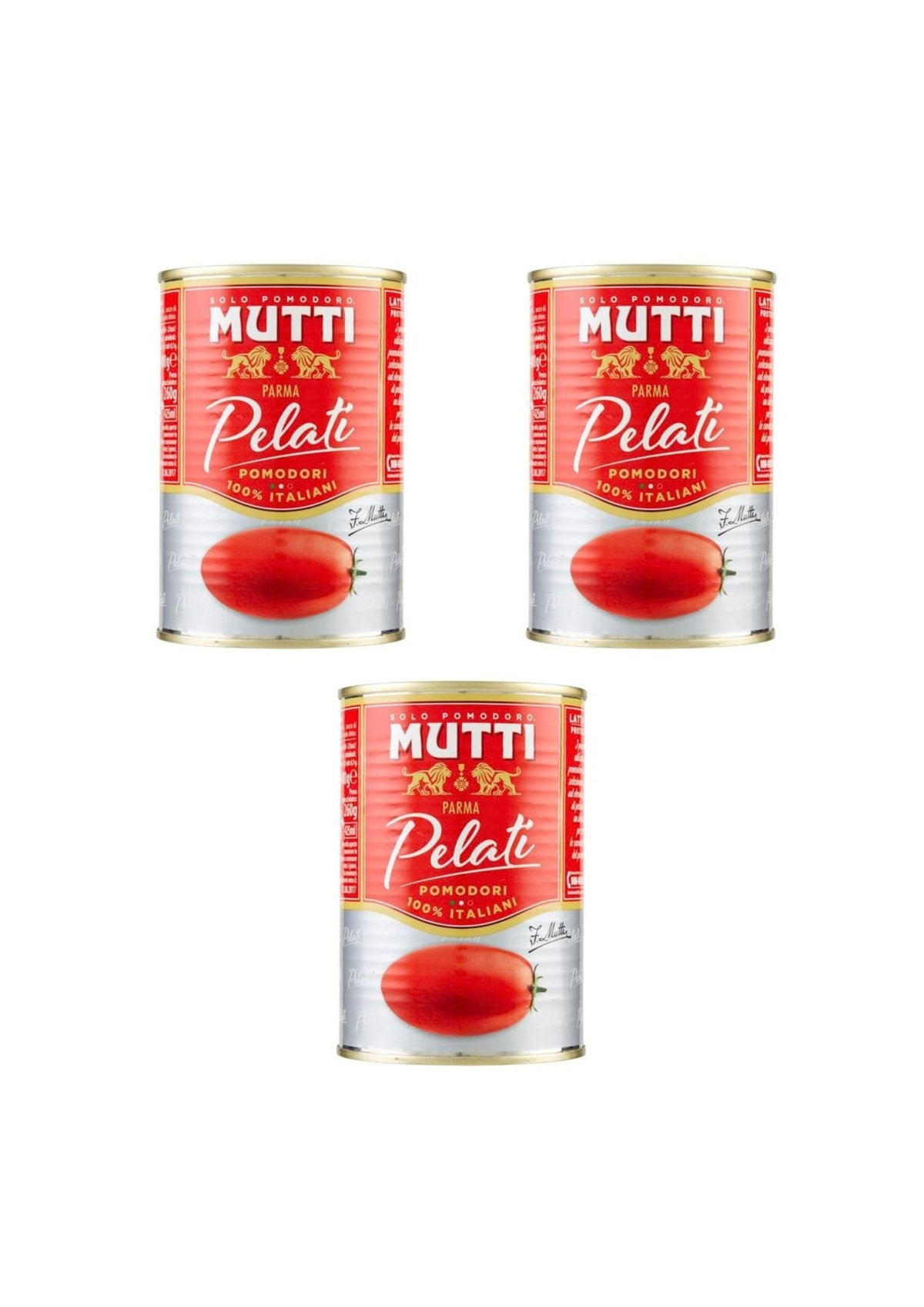 Mutti Geschälte Tomaten – italienisch Original – 3er-Pack – 3 × 400 g