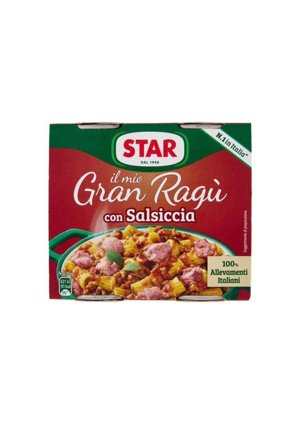 Star Gran Ragù mit Salsiccia – Fleischsauce mit italienischer Wurst – italienisch Original – 2er-Pack – 2 × 180 g
