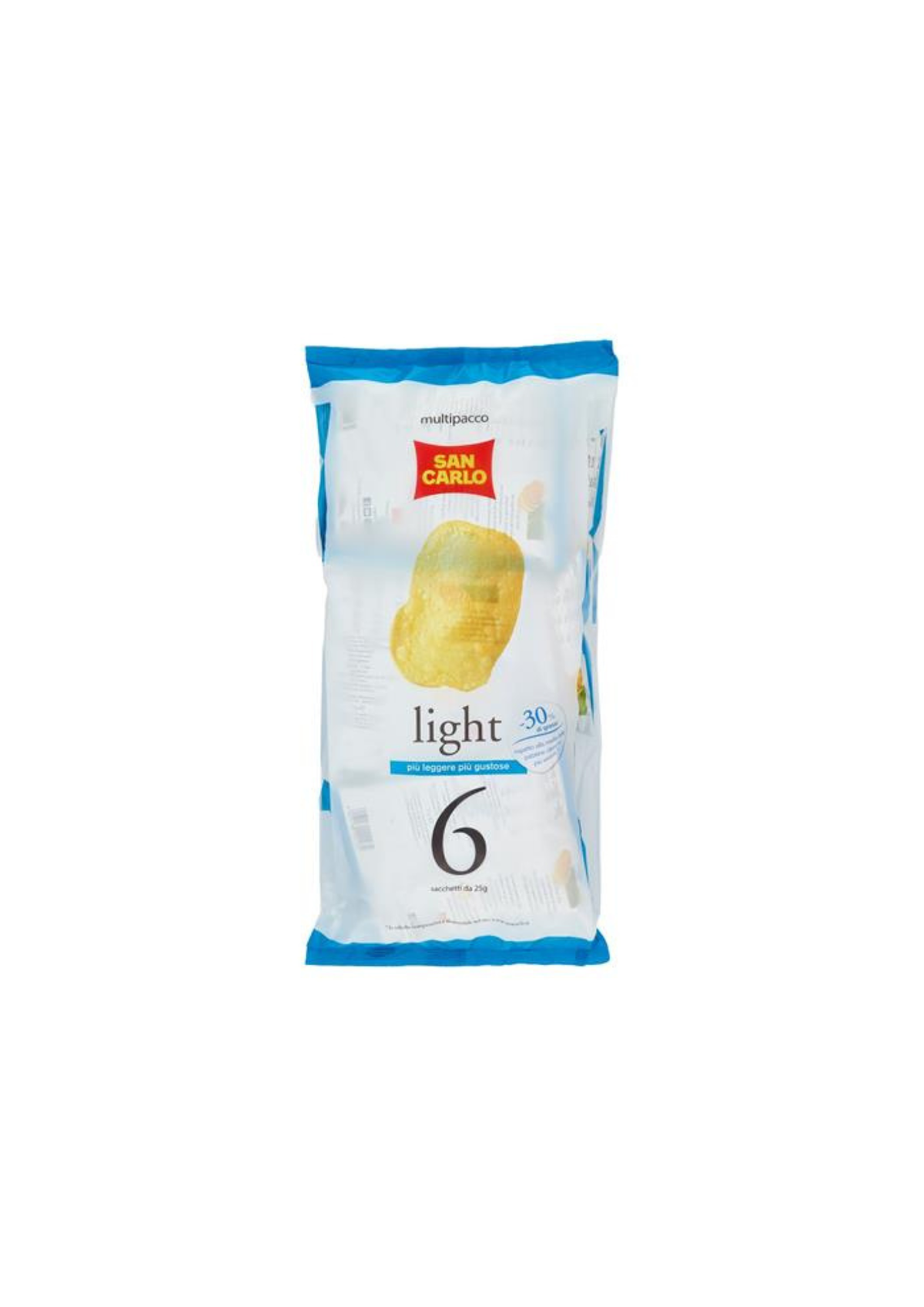 San Carlo Light Multipack – 6 × 25 g – Original italienischer Snack