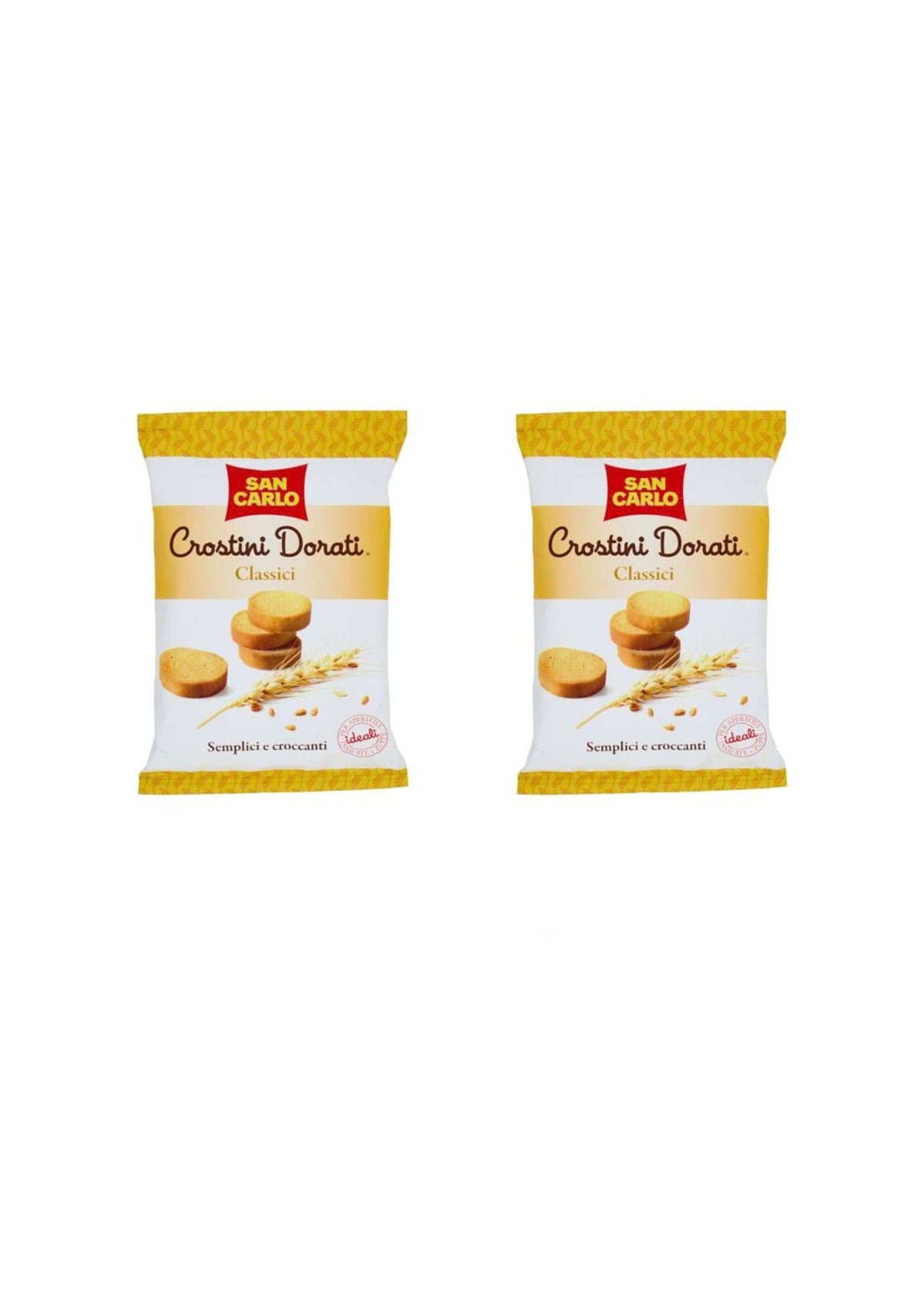 San Carlo Crostini Dorati Classici – geröstete und frittierte Brot-Crostini – italienisch Original – 2er-Pack – 2 × 75 g