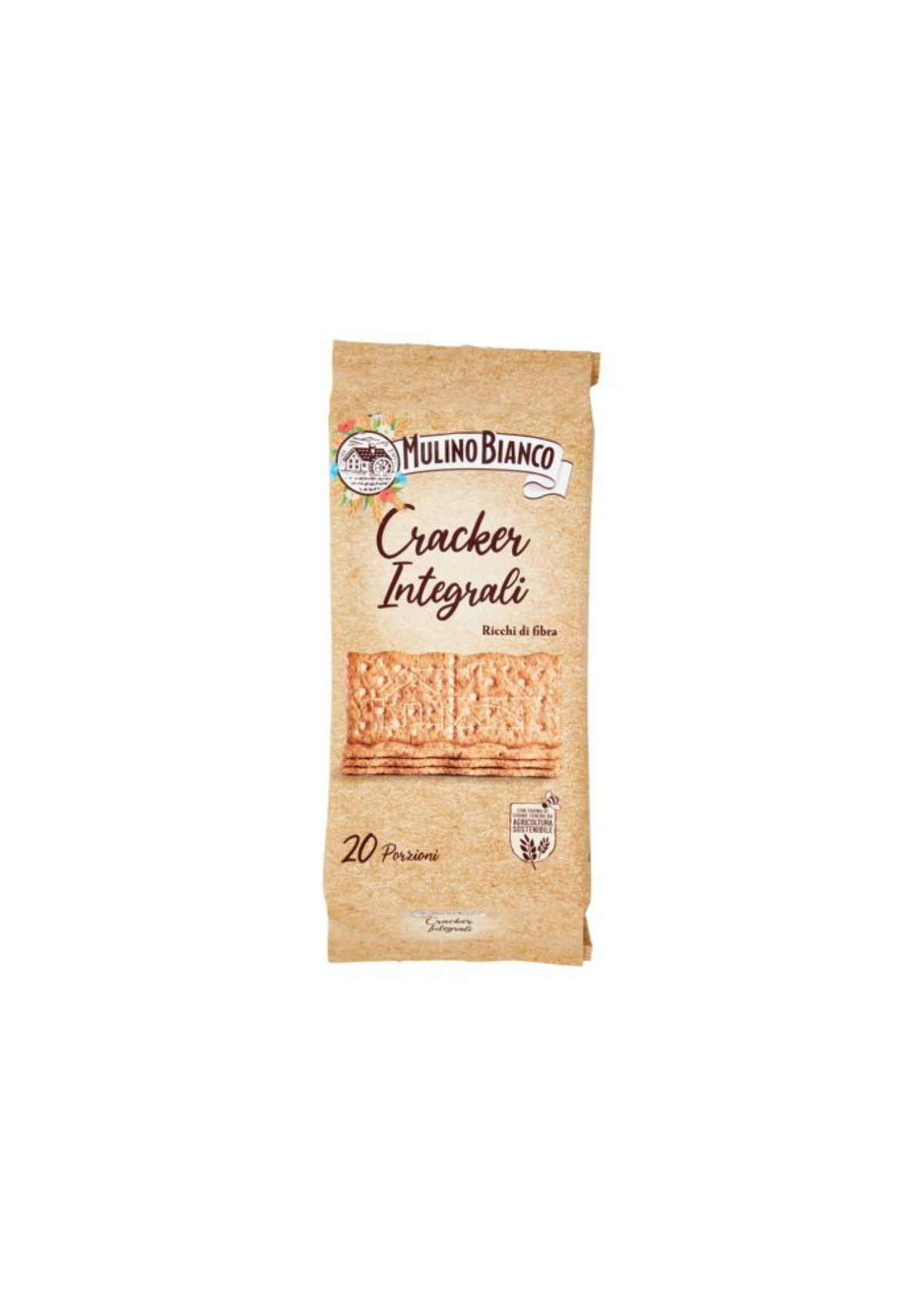 Mulino Bianco Vollkorncracker mit nachhaltigem Mehl und hohem Ballaststoffgehalt – 500 g – Original italienischer Snack