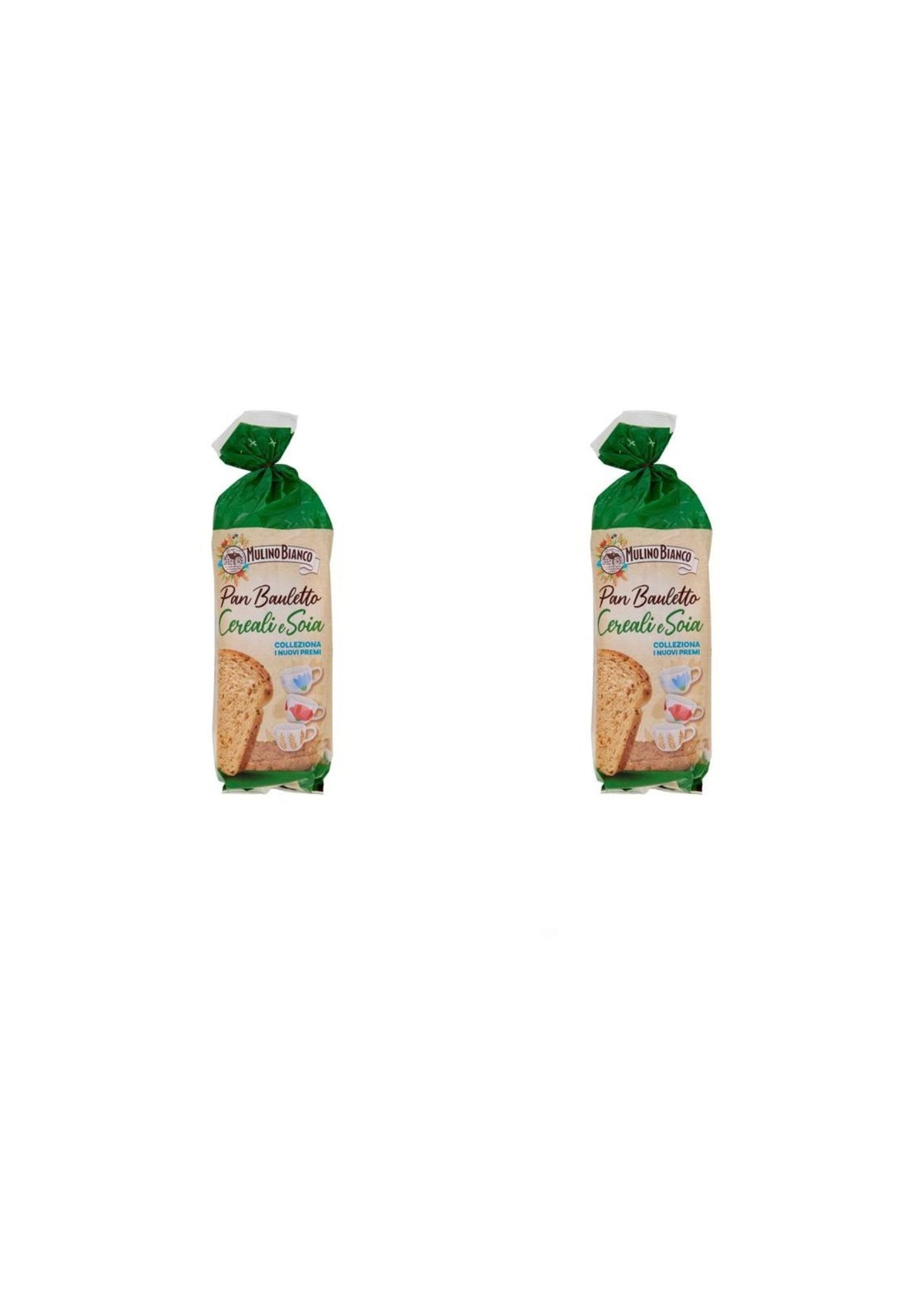 Mulino Bianco Pan Bauletto mit 8 Getreidesorten und Soja – italienisch Original – 2er-Pack – 2 × 400 g