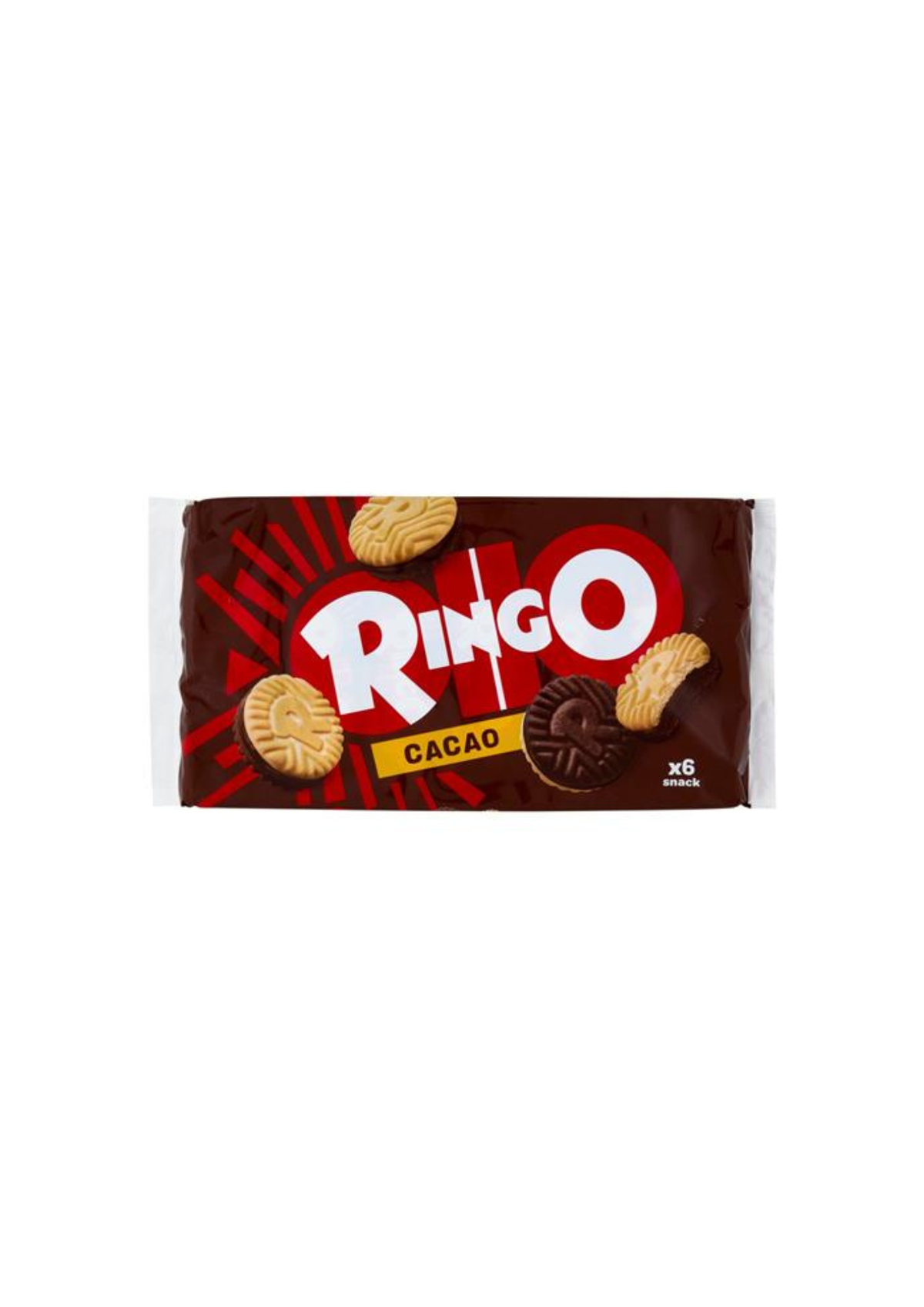 Ringo Cacao – Gefüllte Kakao-Kekse mit Kakao-Creme (6er-Pack) – italienisch Original – 6 × 55 g