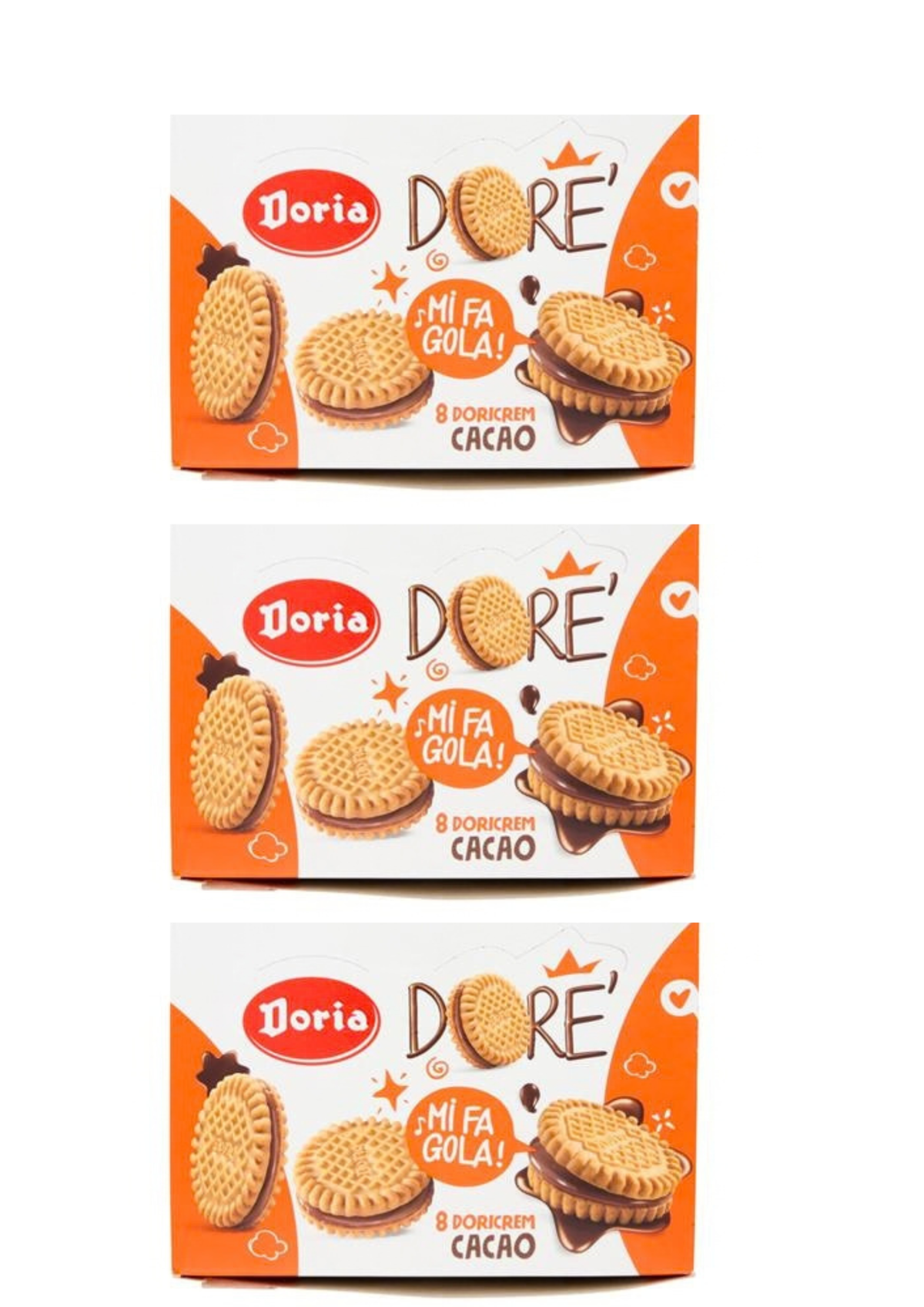 Doria Dorè Cacao – Kakaokekse – italienisch Original – 3er-Pack – 3 × 75 g