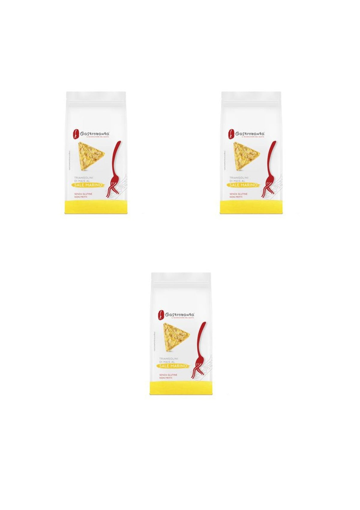 Gastronauta Mais-Dreiecke mit Meersalz  (3er-pack) - 3x90gr - Original italienisch Snack
