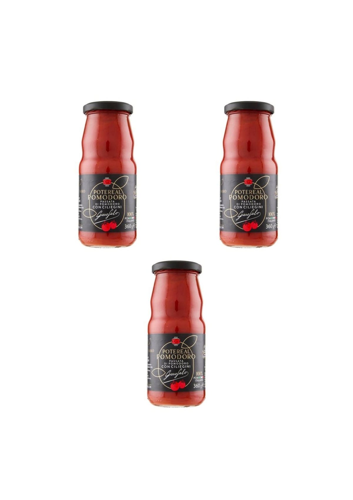 Garofalo Passierte Tomaten mit Kirschtomaten – italienisch Original – 3er-Pack – 3 × 360 g